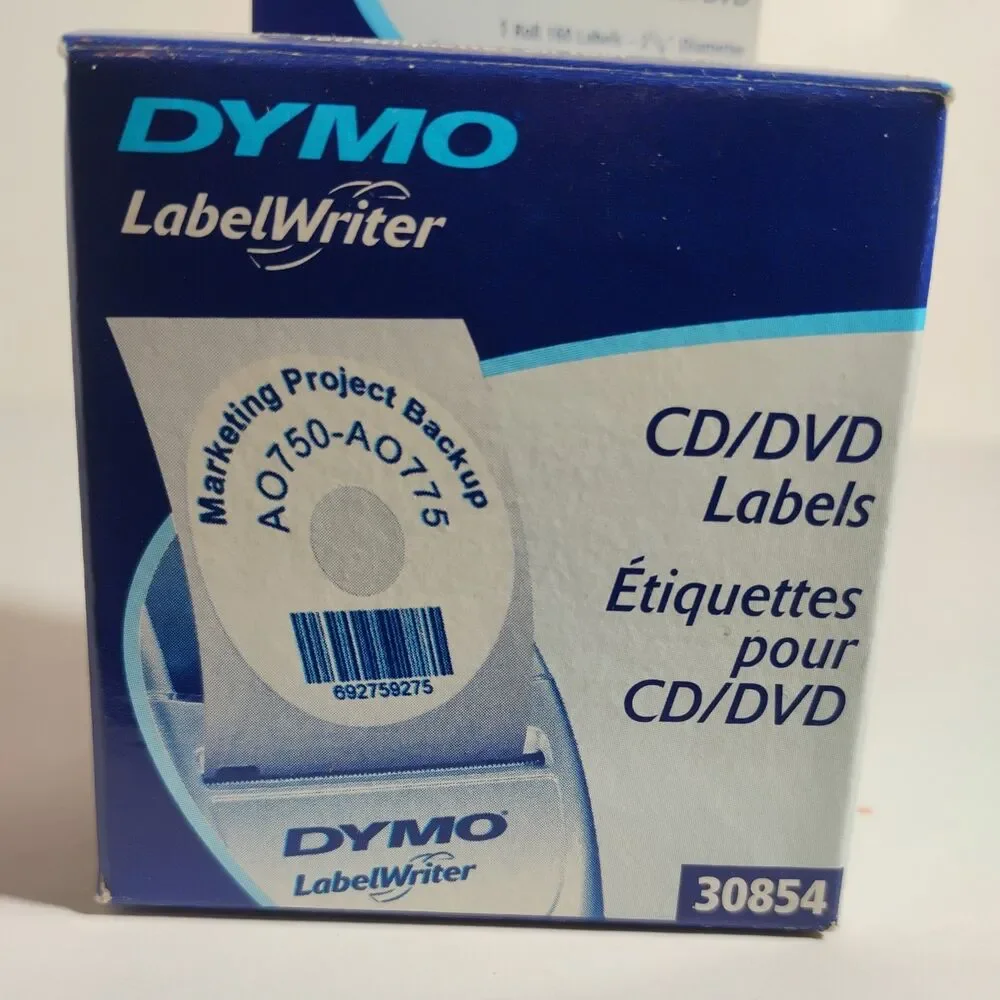 Dymo Cd/dvd Label (30854) 1 Roll 160 labels 2 1/4 Diameter